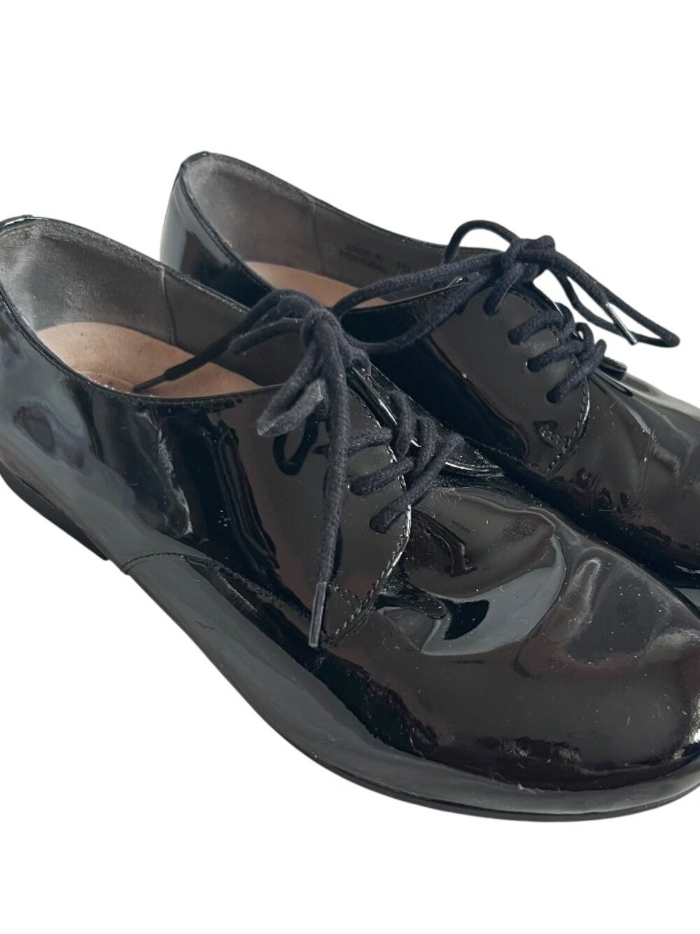 Birkenstock shoes Saunders oxfords 37 6 6.5 black patent leather flat lace up